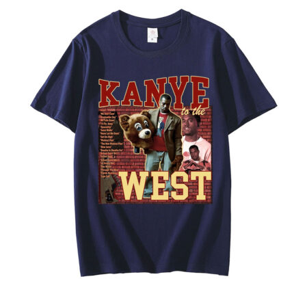 Kanye West 90s Vintage Retro Unisex Graphic Black T Shirts 2