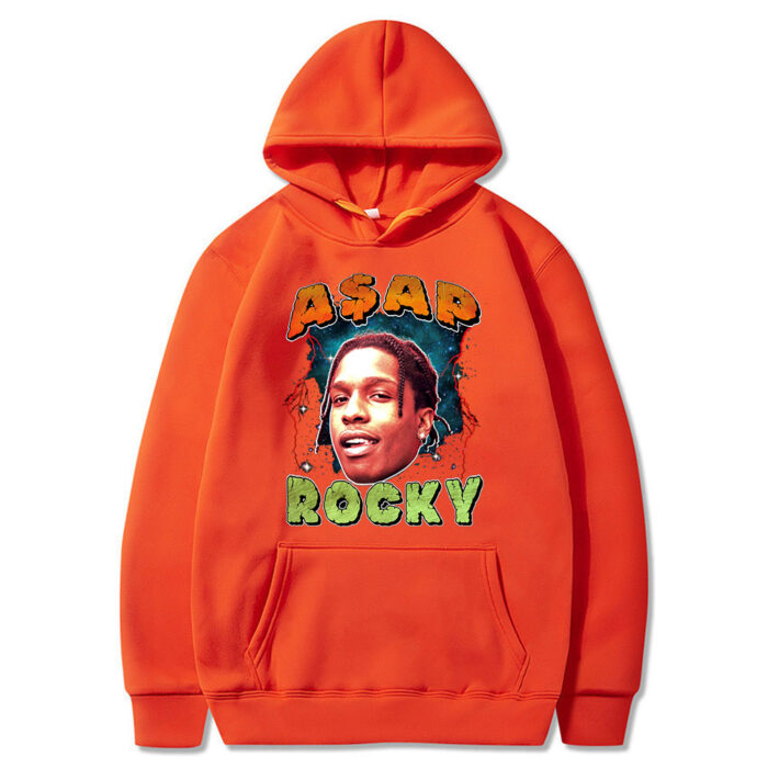 90s Rapper Asap Rocky Men Vintage Graphic Long Sleeve Pullover Hoodie 3