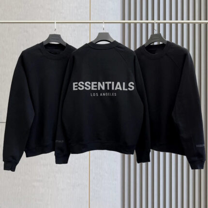 New Essentials Men's Fashion Brand Polyester 3M Reflective Loose Unisex Sweatshirt 1