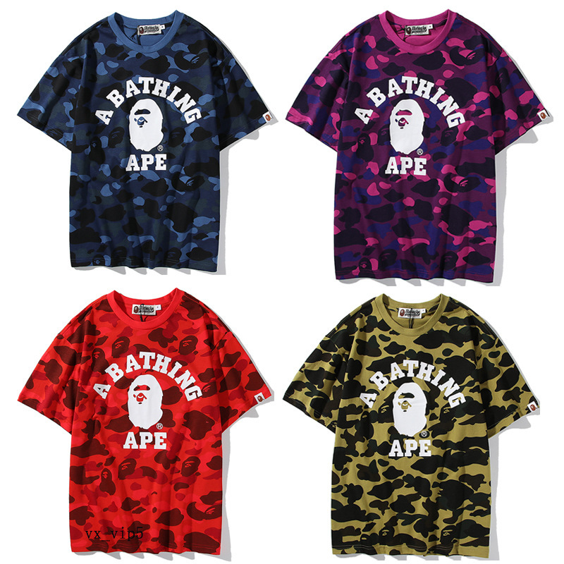 BAPE Men Casual Short Sleeve Camouflage Unisex Streetwear Summer T-Shirts 2
