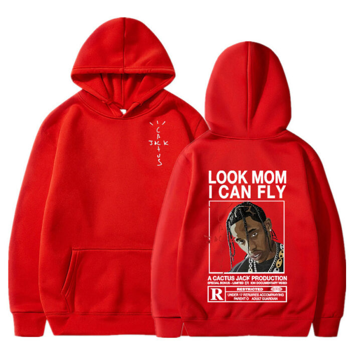 Travis Scott LOOK MOM I CAN FLY Pullover Fashion Sweatshirt Unisex Hoodie 5