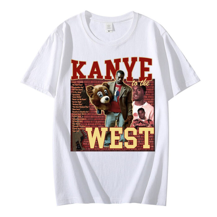 Kanye West 90s Vintage Retro Unisex Graphic Black T Shirts 6