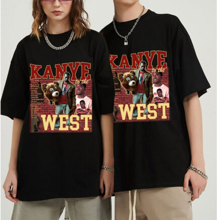 Kanye West 90s Vintage Retro Unisex Graphic Black T Shirts 1