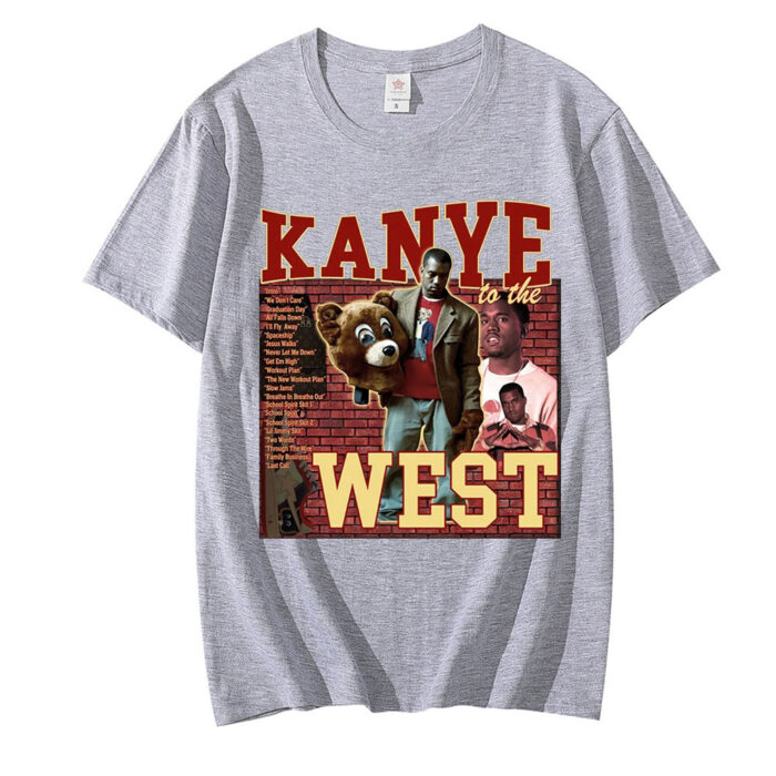 Kanye West 90s Vintage Retro Unisex Graphic Black T Shirts 5