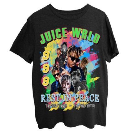 Juice Wrld Rest In Peace Graphic Black T-shirt