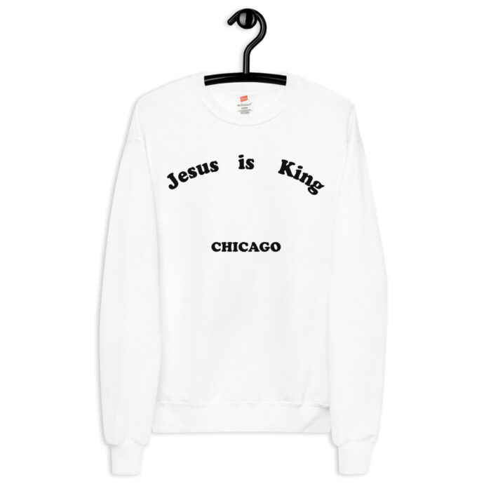 Jesus is King White Fleece Sweatshirt